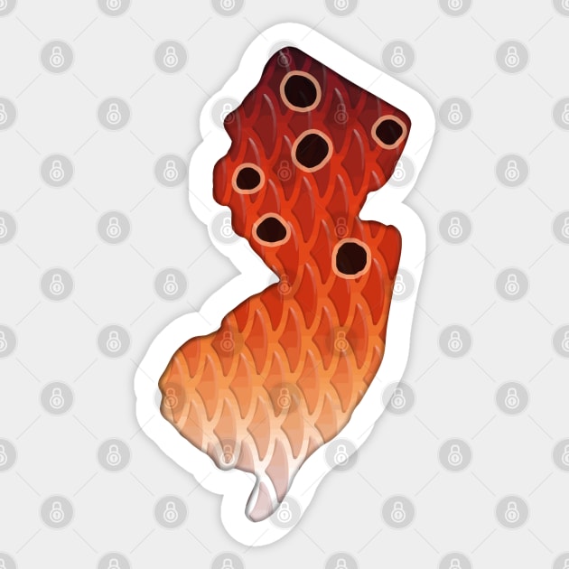 New Jersey Redfish Colors Red Drum Inspired Color Pattern Sticker by TeeCreations